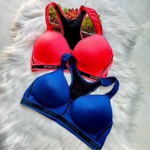 NWOT set of 2 Lukasi Sports Padded Racerback Mesh Bras, 36B